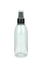 200 ml PET-Flasche transparent, Ø 50,4 mm, Lotionpumpe schwarz
