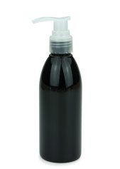 200 ml PET-Flasche schwarz, Ø 50,4 mm, Seifenpumpe transparent