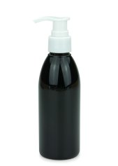 200 ml PET-Flasche schwarz, Ø 50,4 mm, Seifenpumpe weiß