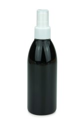 200 ml PET-Flasche schwarz, Ø 50,4 mm, Lotionpumpe weiß