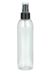 200 ml PET-Flasche transparent, Ø 45,8 mm, Lotionpumpe schwarz