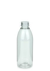 200 ml R-PET-Flasche transparent, Ø 50,4 mm, Alu-Schraubkappe