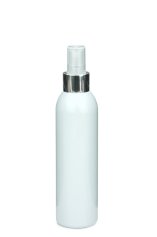 200 ml PET-Flasche weiß, Ø 45,8 mm, Sprühzerstäuber, Luxury-Ausführung natur