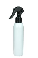 200 ml PET-Flasche weiß, Ø 45,8 mm, Mini-Trigger-Sprühzerstäuber schwarz
