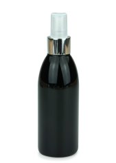 200 ml PET-Flasche schwarz, Ø 50,4 mm, Sprühzerstäuber, Luxury-Ausführung natur, glatt