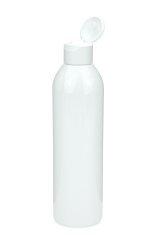 250 ml PET-Flasche weiß, Ø 49,0 mm, Klappverschluss, Softline matt weiß