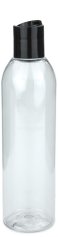 250 ml R-PET-Flasche transparent, Ø 49,0 mm, Disc-Top-Verschluss schwarz