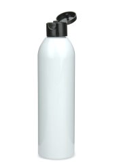 250 ml R-PET-Flasche weiß, Ø 49,0 mm, Klappverschluss schwarz