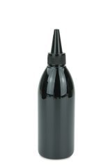 250 ml PET-Dosierflasche schwarz, Ø 54,5 mm, Schraubkappe schwarz