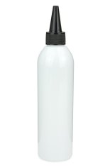 250 ml PET-Dosierflasche weiß, Ø 49,0 mm, Schraubkappe schwarz