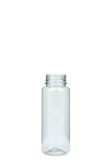 250 ml R-PET-Flasche transparent, Ø 52 mm, ohne Verschluss