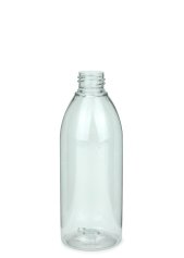 250 ml R-PET-Flasche transparent, Ø 54,5 mm, ohne Verschluss