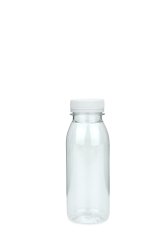 250 ml PET-Smoothie-Flasche transparent, Ø 54,0 mm, Verschluss weiß