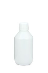 250 ml PET-Laborflasche weiß, Ø 63,0 mm, Verschluss weiß