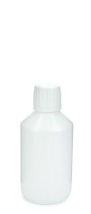 250 ml PET-Laborflasche Ausgießer weiß, Ø 63,0 mm, Verschluss weiß