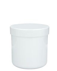 250 ml PP-Cremetiegel weiß, flach – Deckel weiß