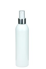 250 ml PET-Flasche weiß, Ø 49,0 mm, Lotionpumpe weiß/Metall