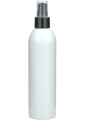 250 ml R-PET-Flasche weiß, Ø 49,0 mm, Lotionpumpe schwarz