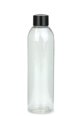 250 ml PET-Flasche transparent, Ø 49,0 mm, Schraubverschluss schwarz