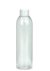 250 ml R-PET-Flasche transparent, Ø 49,0 mm, Schraubverschluss weiß