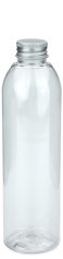 250 ml R-PET-Flasche transparent, Ø 49,0 mm, Alu-Schraubkappe