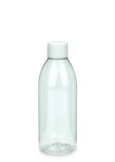 250 ml PET-Flasche transparent, Ø 54,5 mm, Schraubverschluss weiß