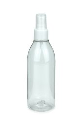250 ml PET-Flasche transparent, Ø 54,5 mm, Sprühzerstäuber weiß