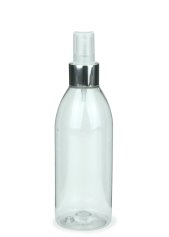 250 ml PET-Flasche transparent, Ø 54,5 mm, Sprühzerstäuber, Luxury-Ausführung natur, glatt
