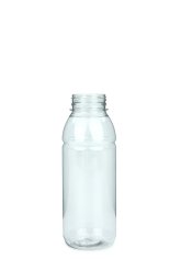 330 ml R-PET-Flasche transparent, Ø 57,6 mm, ohne Verschluss