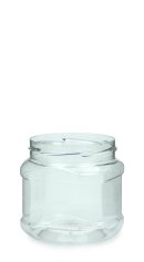 400 ml PET-Weithalstiegel 82 klar, achteckig (82 RTS) – ohne Deckel