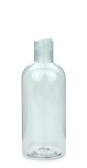 500 ml R-PET-Flasche transparent, Ø 70,0 mm, Disc-Top-Verschluss transparent