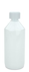 500 ml PET-Laborflasche KISI weiß, Ø 69,5 mm, Verschluss weiß