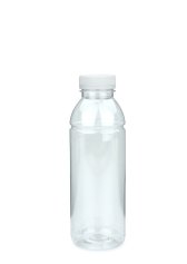 500 ml PET-Smoothie-Flasche transparent, Ø 65,0 mm, Verschluss weiß