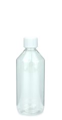 500 ml PET-Laborflasche Leichtgewicht KISI transparent, Ø 69,5 mm, Verschluss weiß
