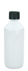 500 ml PET-Laborflasche KISI weiß, Ø 69,5 mm, Verschluss schwarz