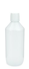 500 ml PET-Laborflasche Leichtgewicht Ausgießer weiß, Ø 69,5 mm, Verschluss weiß