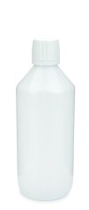 500 ml PET-Laborflasche Ausgießer weiß, Ø 69,5 mm, Verschluss weiß