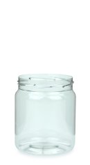 500 ml PET-Weithalstiegel 82 klar, rund (82 RTS) – ohne Deckel