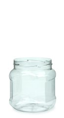 500 ml PET-Weithalstiegel 82 klar, achteckig (82 RTS) – ohne Deckel