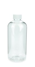 500 ml PET-Flasche transparent, Ø 70,0 mm, Schraubverschluss mit Dichtkonus weiß