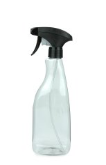 500 ml PET-Flasche transparent, 88 × 51 mm, Metallfreie Trigger-Sprühpistole schwarz, geriffelt