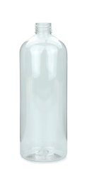 750 ml R-PET-Flasche transparent, Ø 76 mm, ohne Verschluss