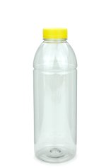 750 ml PET-Smoothie-Flasche transparent, Ø 75,0 mm, Verschluss gelb