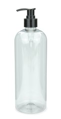 750 ml PET-Flasche transparent, Ø 76,0 mm, Seifenpumpe schwarz