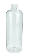 750 ml PET-Flasche transparent, Ø 76,0 mm, Schraubverschluss mit Dichtkonus weiß